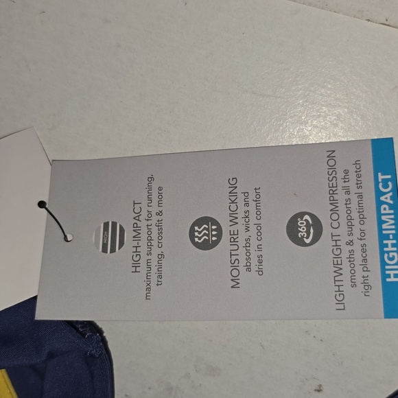 Zelos Sports Bra High Impact Padded Built in Shelf Bra Scoop Neck Womens Size 2x - Picture 9 of 9